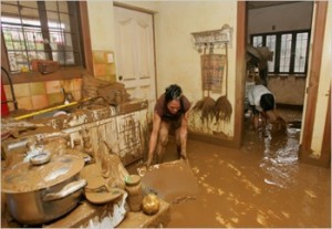 clean up after a flood